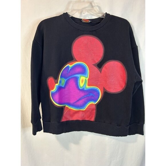 Zara Disney Mickey Mouse Black Multicolored Sweatshirt Size Medium. - Picture 1 of 6